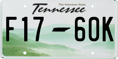 TN license plate F1760K