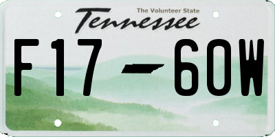 TN license plate F1760W