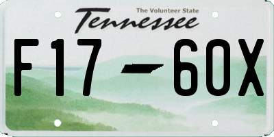 TN license plate F1760X