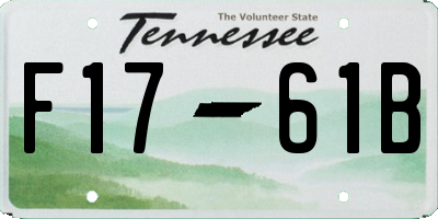 TN license plate F1761B