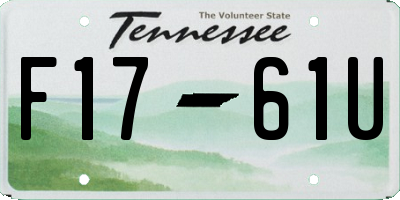 TN license plate F1761U