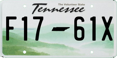TN license plate F1761X