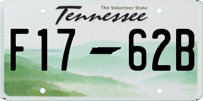 TN license plate F1762B