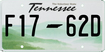 TN license plate F1762D