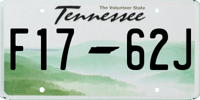 TN license plate F1762J