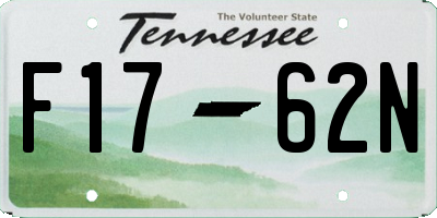 TN license plate F1762N