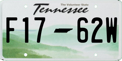 TN license plate F1762W