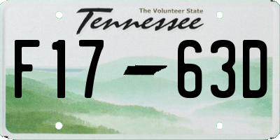 TN license plate F1763D