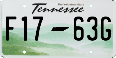 TN license plate F1763G
