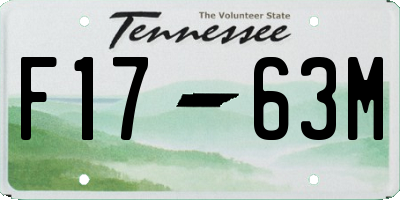 TN license plate F1763M