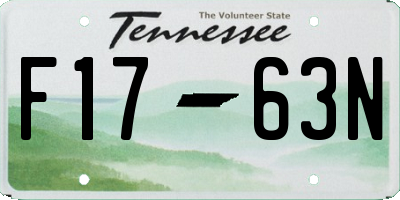 TN license plate F1763N