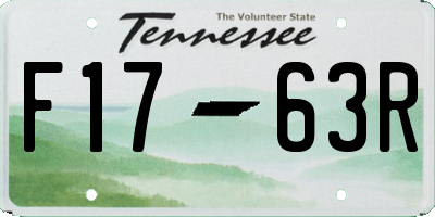 TN license plate F1763R