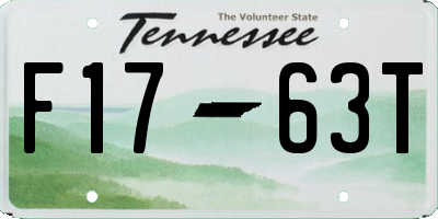 TN license plate F1763T