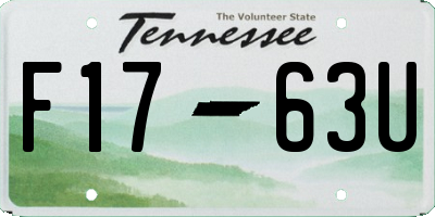 TN license plate F1763U