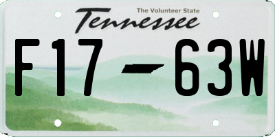 TN license plate F1763W