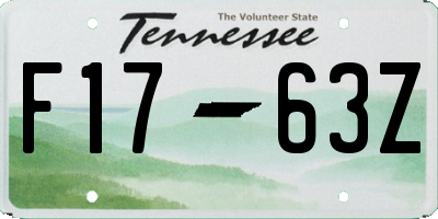 TN license plate F1763Z