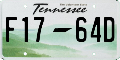 TN license plate F1764D