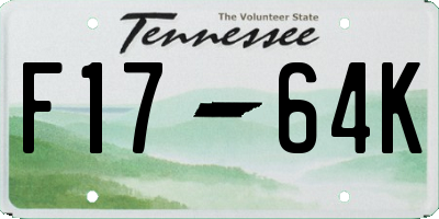 TN license plate F1764K