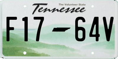 TN license plate F1764V