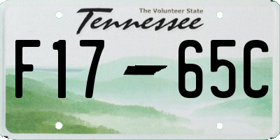 TN license plate F1765C