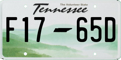 TN license plate F1765D