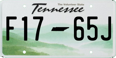 TN license plate F1765J