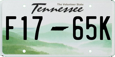 TN license plate F1765K