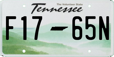 TN license plate F1765N