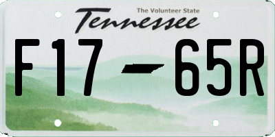 TN license plate F1765R