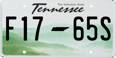 TN license plate F1765S