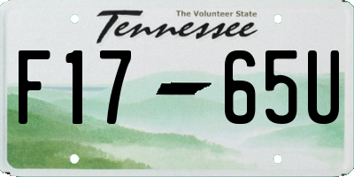 TN license plate F1765U