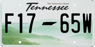 TN license plate F1765W