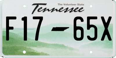 TN license plate F1765X