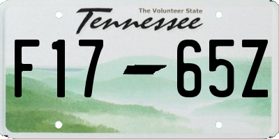 TN license plate F1765Z