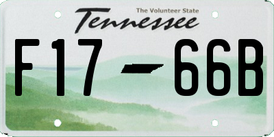 TN license plate F1766B