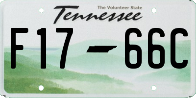 TN license plate F1766C