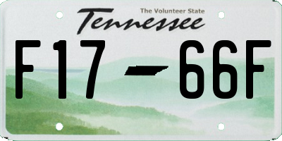 TN license plate F1766F