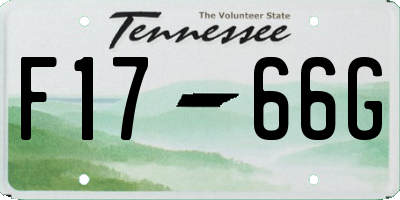 TN license plate F1766G