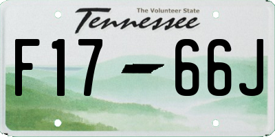 TN license plate F1766J