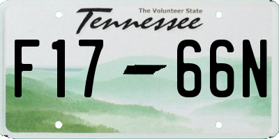 TN license plate F1766N