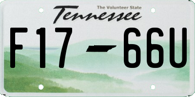 TN license plate F1766U