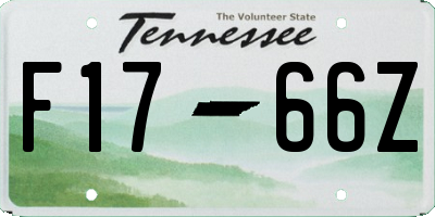 TN license plate F1766Z