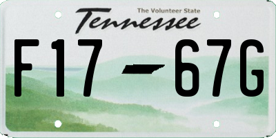 TN license plate F1767G