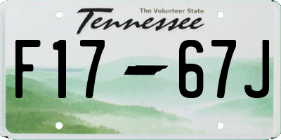 TN license plate F1767J