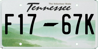 TN license plate F1767K