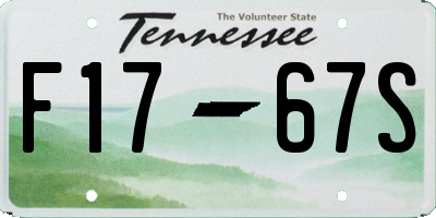 TN license plate F1767S