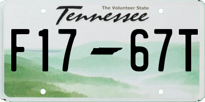TN license plate F1767T