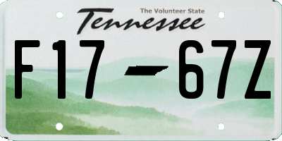 TN license plate F1767Z