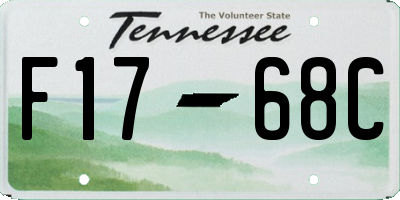 TN license plate F1768C