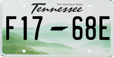 TN license plate F1768E